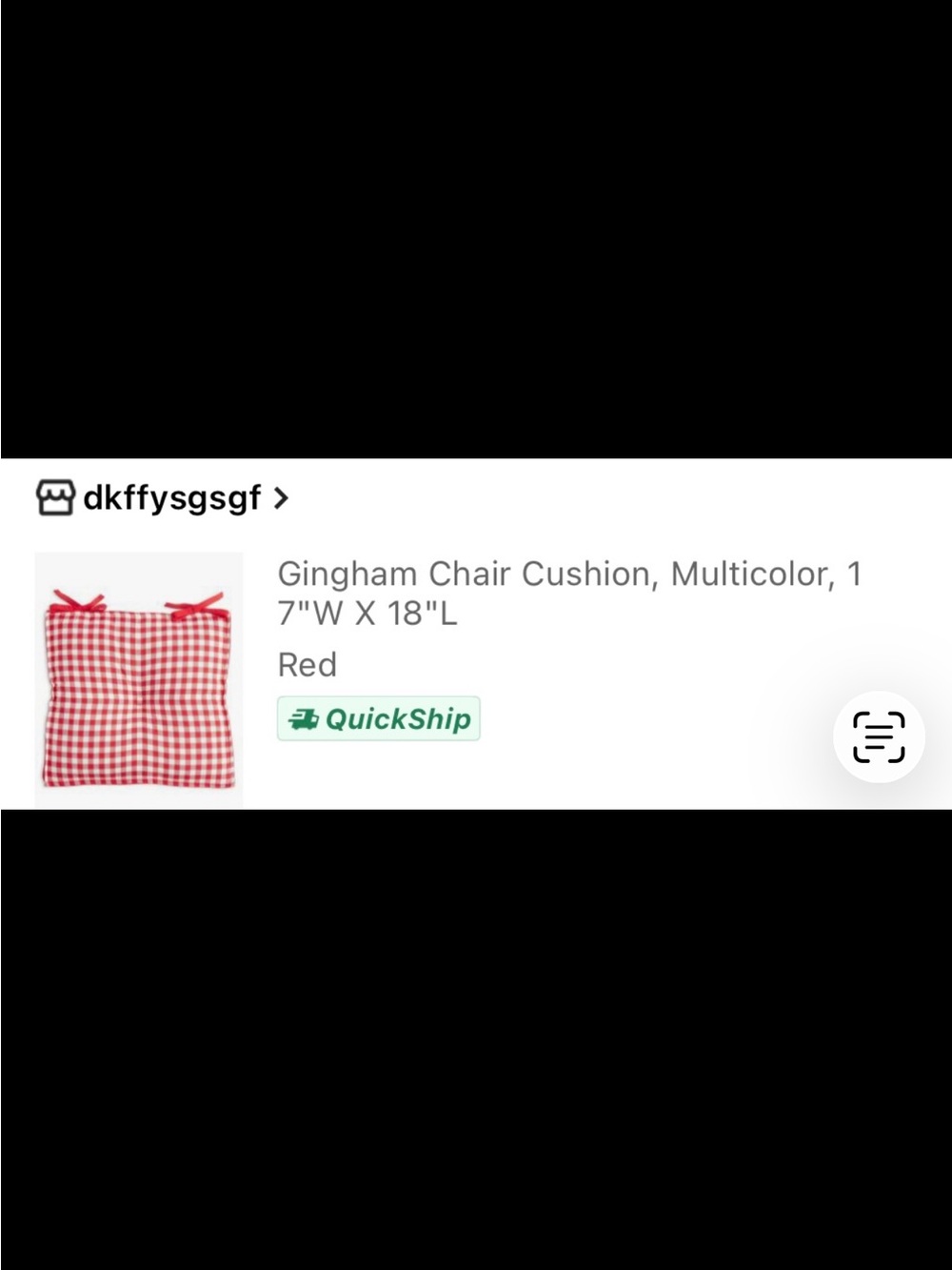 Red and White Gingham Seat Cushions - Set of 4 - Picture 4 of 4
